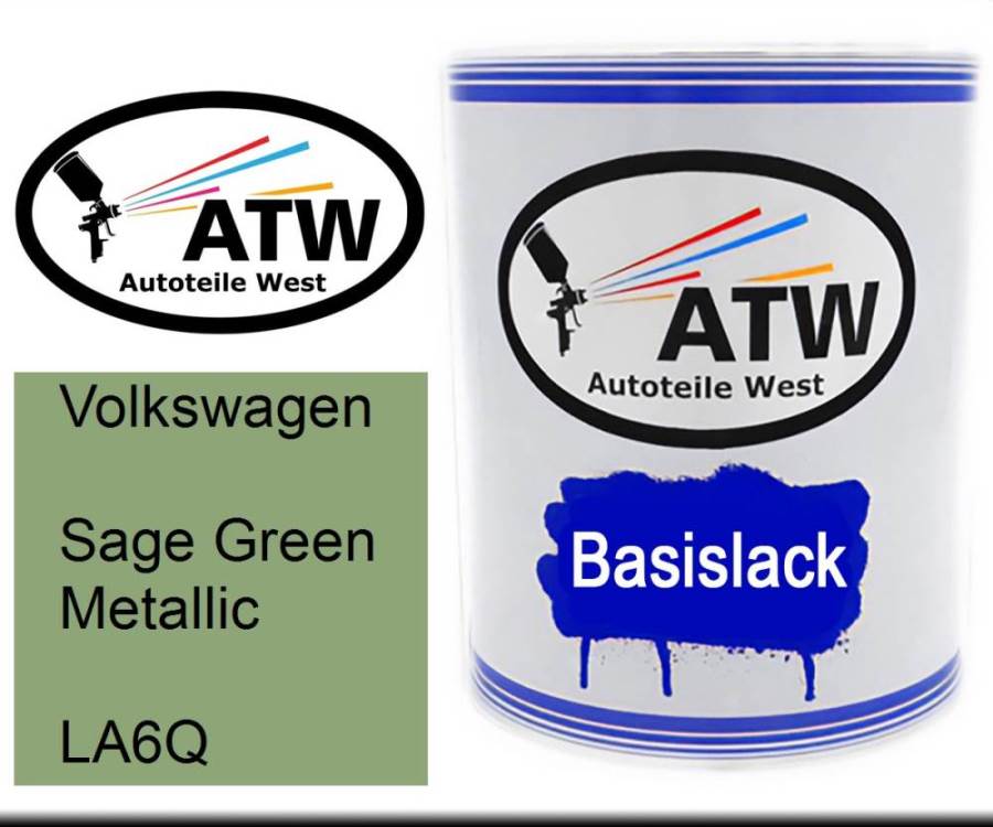 Volkswagen, Sage Green Metallic, LA6Q: 1L Lackdose, von ATW Autoteile West.